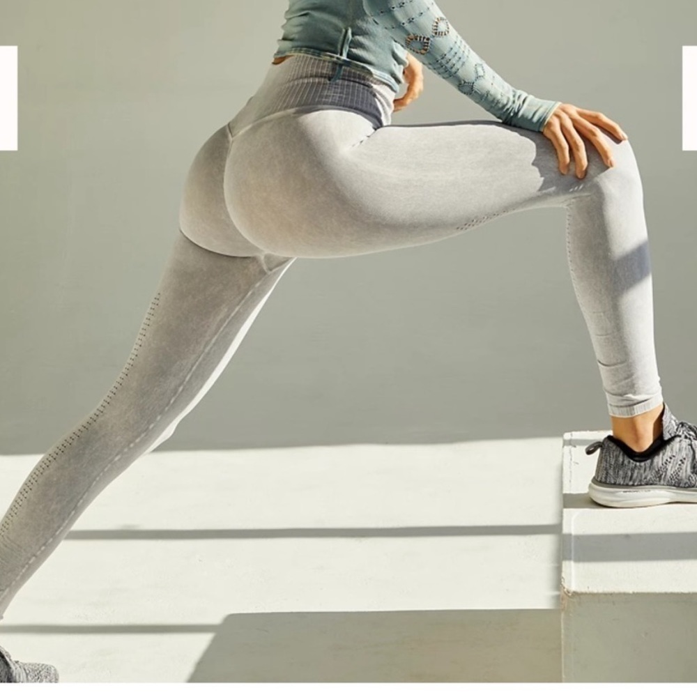 FP Movement Good Karma High Rise Grey Leggings 7/8 Length Size XS/S
